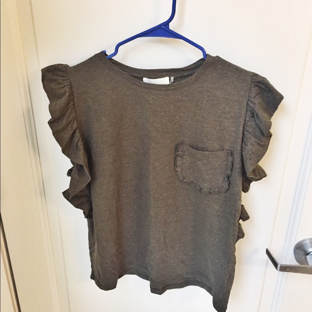 Ruffle Sleeve T-Shirt